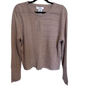 NWT- Magaschoni- 100% Cashmere Cable Knit Sweater, Size XL